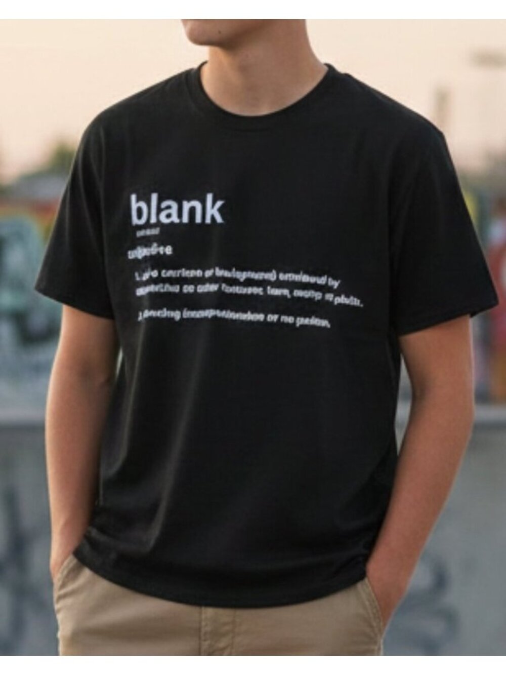 Urban Streetwear Men’s Teen Unisex Cotton Crew Neck Short Sleeve Black Tee M